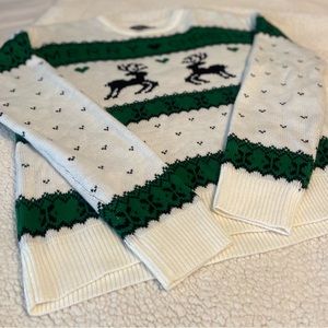 Simplee Christmas pattern drop shoulder sweater